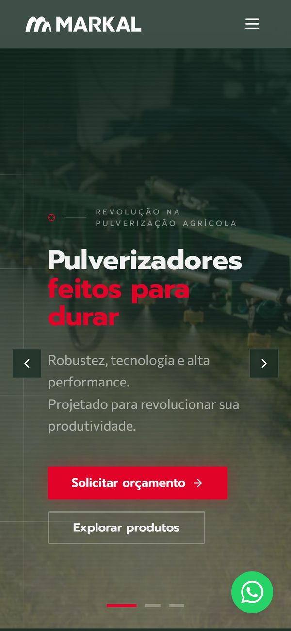 Site da Markal no celular