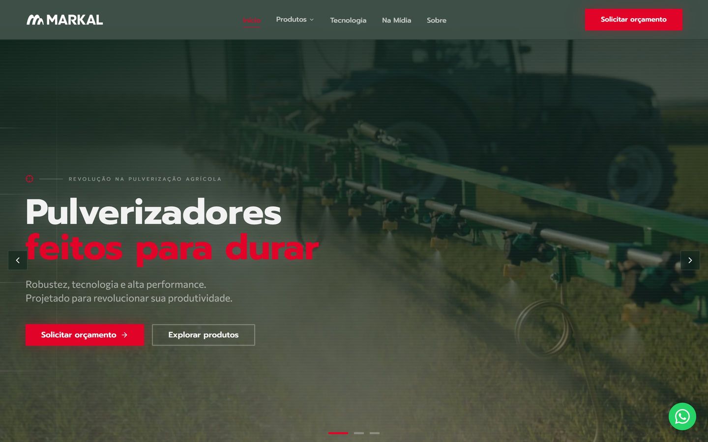 Site da Markal no computador